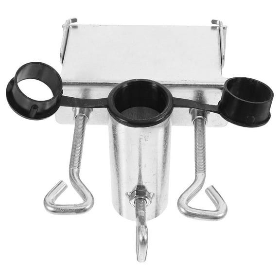 LEORX Outdoor Patio Umbrella Holder Silver Clamp with Lightweight Compact Design