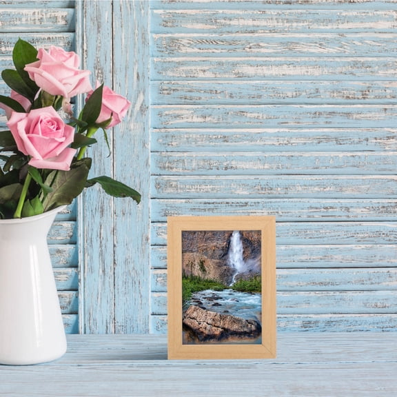 LEORX Beige Solid Wood Rotating Frame for Artwork Wall Mounted Home Decor Display