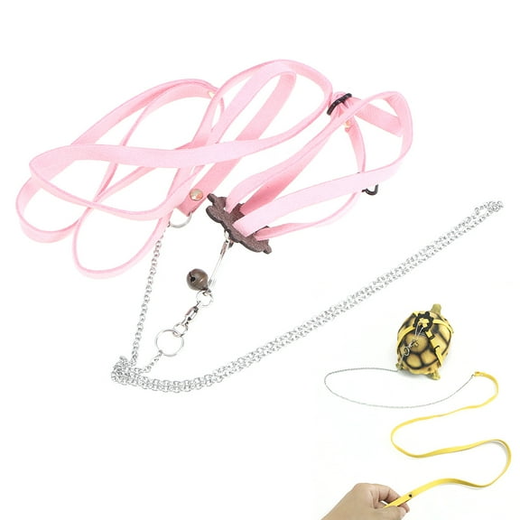 LEORX Pink Faux Reptile Leash for Pet Training Ideal for Turtles and Lizards Size S