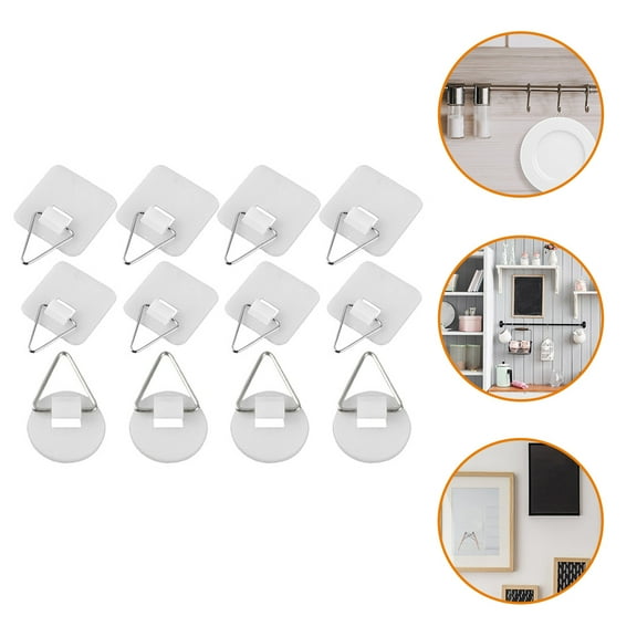 LEORX Plastic Wall Hooks 60 Pcs Simple Design Square Small for Studio and Office Decor 1.38x0.98x0.04in