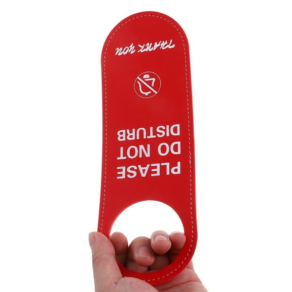 LEORX Office Door Hanging Sign in Red with Clear Do Not Disturb Message