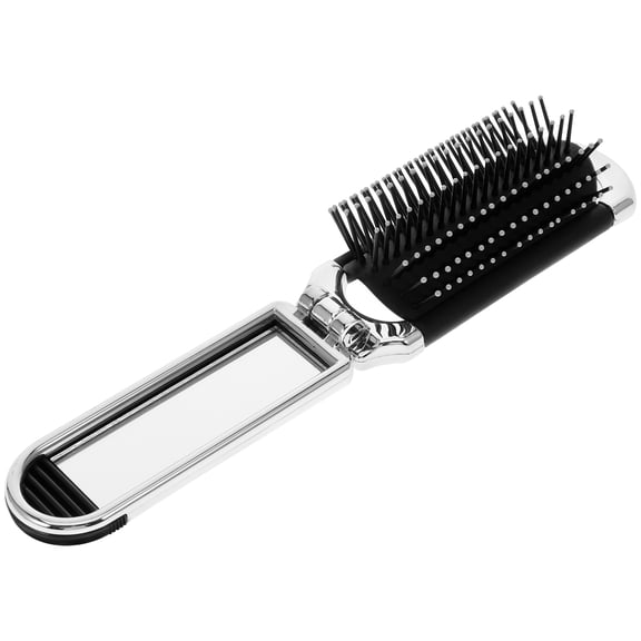 LEORX Portable Folding Comb Bag with Mirror (Silver) Small Travel Accessories Brush