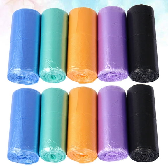 LEORX Portable Garbage Bag with Moderate Thickness and Flat Mouth Design for Home Kitchen Use Assorted Color 200 Pcs