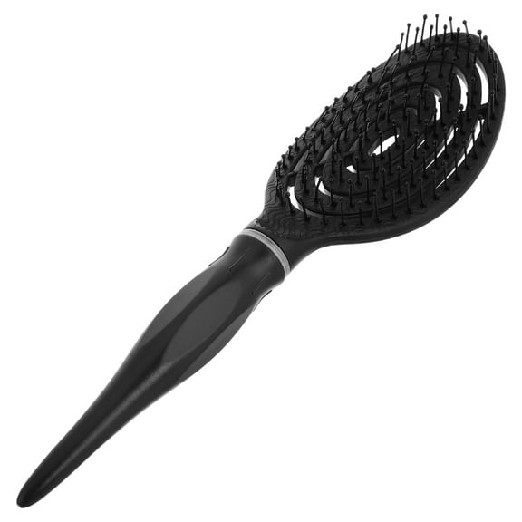 LEORX Black Hollow Hair Styling Comb for Voluminous Crowns and Detangling All Hair Types