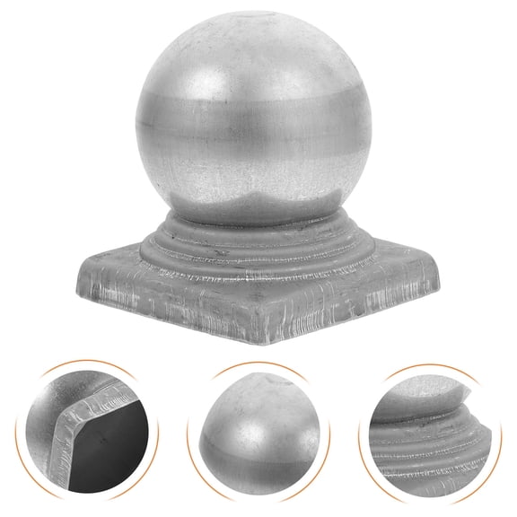 LEORX Post Caps for Outdoor Space Waterproof Dustproof Silver Zinc Steel 1Set