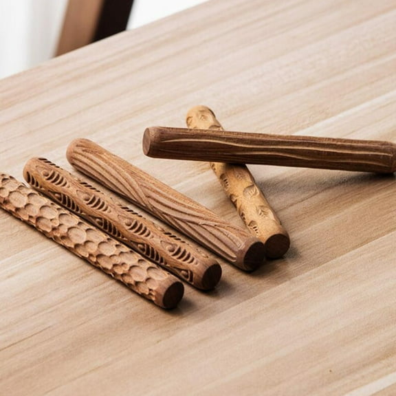 LEORX Pottery Printing Sticks Handheld Rollers Synthetic Material 1Set Press Clay