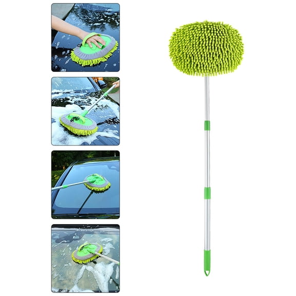 LEORX Adjustable Cleaning Mop for Car with Plastic Green Dusting Tool 1Pcs