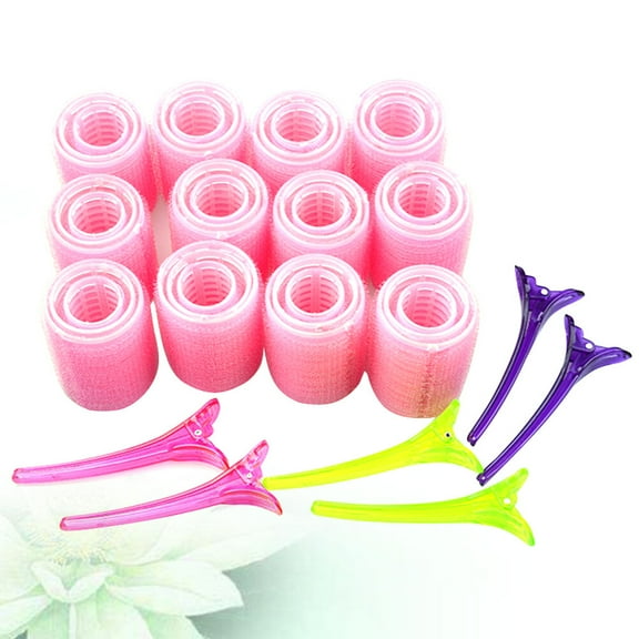 LEORX Premium Portable Pink Nylon Hair Rollers for Effortless Curls and Styling in Hair Salon Use 36PCS Set
