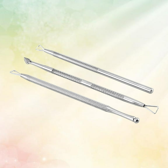 LEORX cuticle pusher Cuticle Pusher Remover Spoon Trimmer Stainless Steel 3pcs