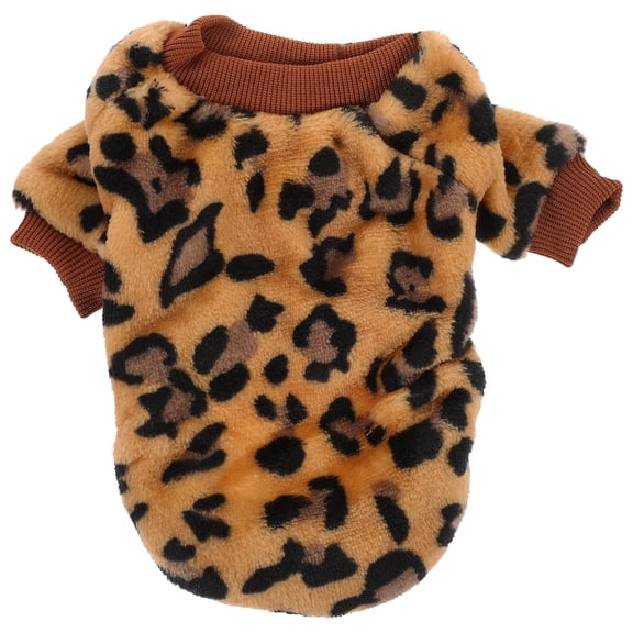 LEORX Puppy Sweater Small Soft Pet Knitwear Apparel Leopard Print 1Pack