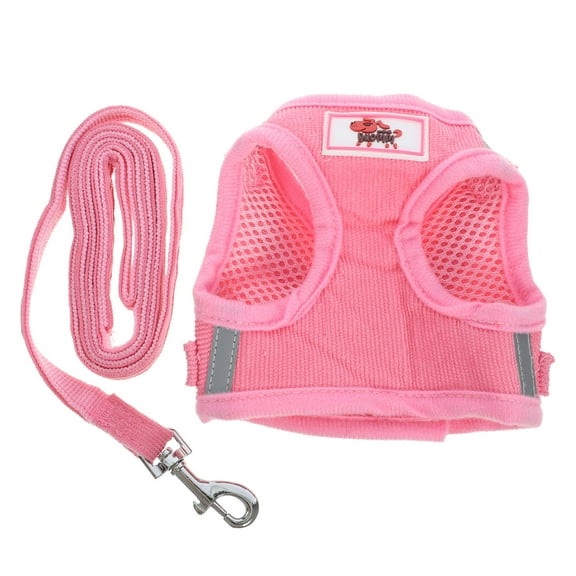 LEORX Pink Dog Vest Harness with Reflective Belt for Safe Nighttime Walks and Outdoor Adventures Size XS