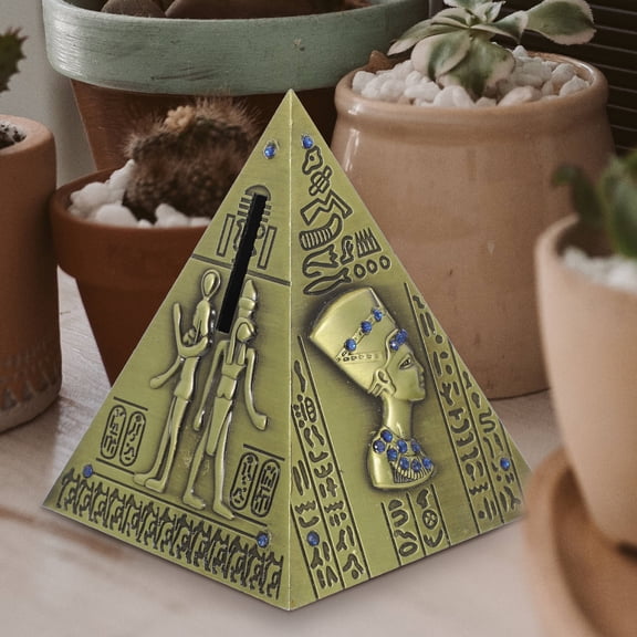 LEORX Pyramid Model Metal Craft Decorative Tabletop Decor For Home Office Antique Finish For Bonsai Table Decoration