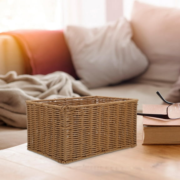 LEORX Decorative Light Brown Woven Fruit Bread Basket for Home Organization