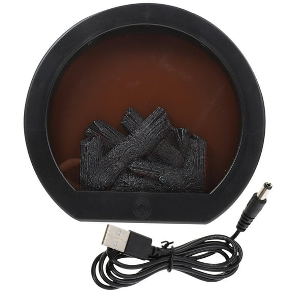 LEORX Emulation Flame Fireplace Light LED Flame Effect Lantern Black ABS 1Set