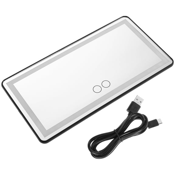 LEORX Black Car Sun Visor Vanity Mirror with LED Light and USB Rechargeable Battery