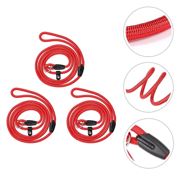 LEORX Red Nylon Leash 3Pcs for Dog Training and Running with Pets in Various Outdoor Settings
