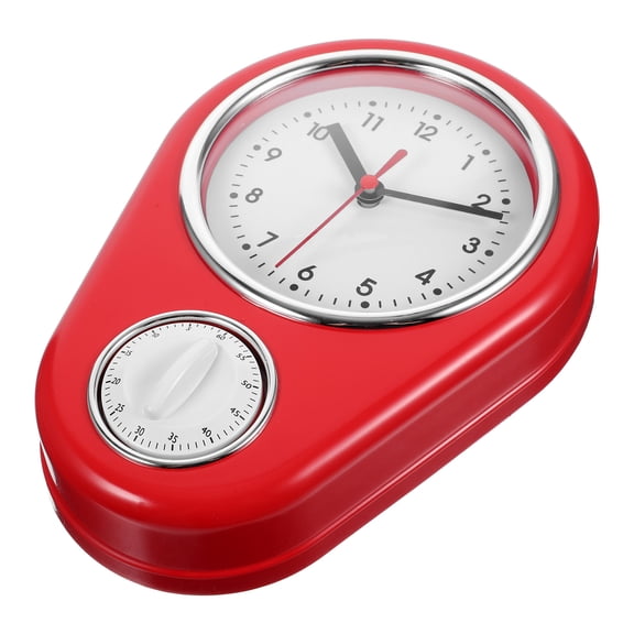 LEORX Kitchen Timer Wall Clock Red Plastic 1Pack