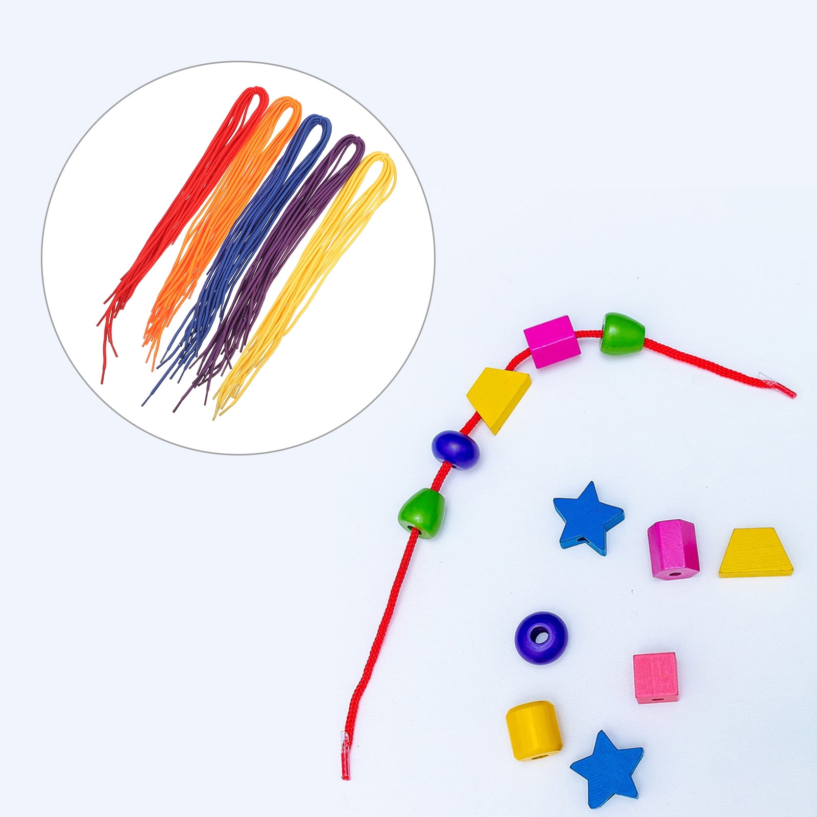 Photo inspiration: Picture Idea: Leorx Red Shoelace Threading Toys 50Pcs Polyester Round Laces For