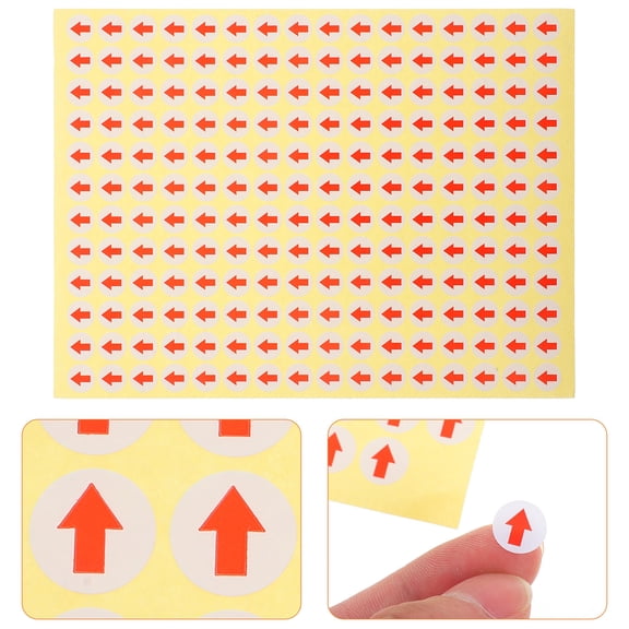 LEORX Red Small Arrow Stickers 192Pcs Sheet Marking Unqualified Products Tagging Adhesive Paper