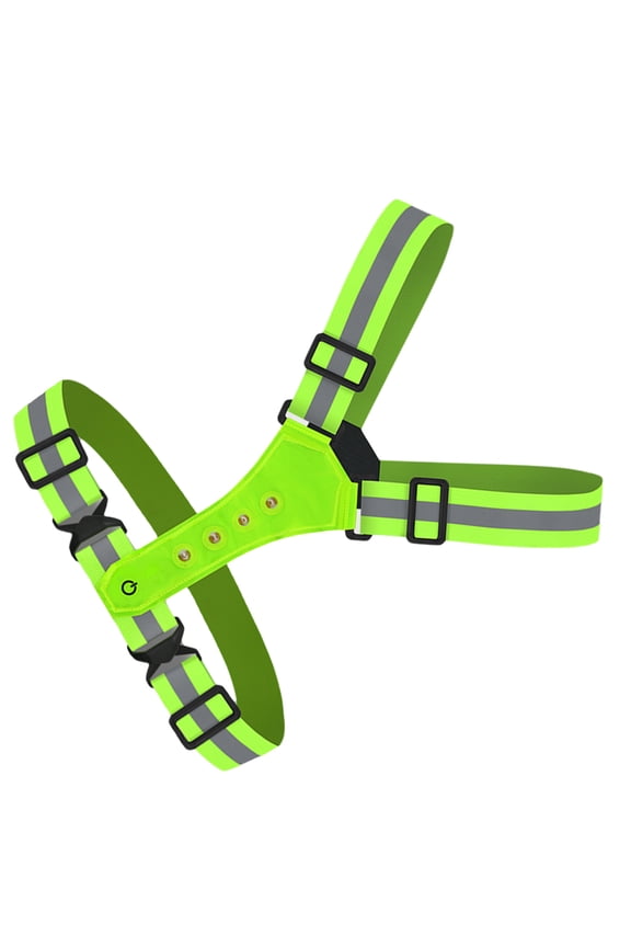 Reflective Belt for Running with Adjustable Straps Fluorescent Green 1Pcs
