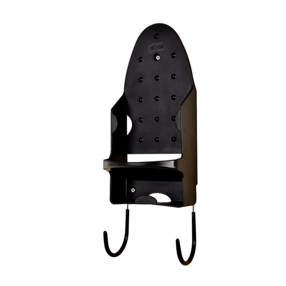 LEORX Bathroom Organizer Shelf with Strong Hooks and Storage Pocket for Electric Iron and Ironing Board Black
