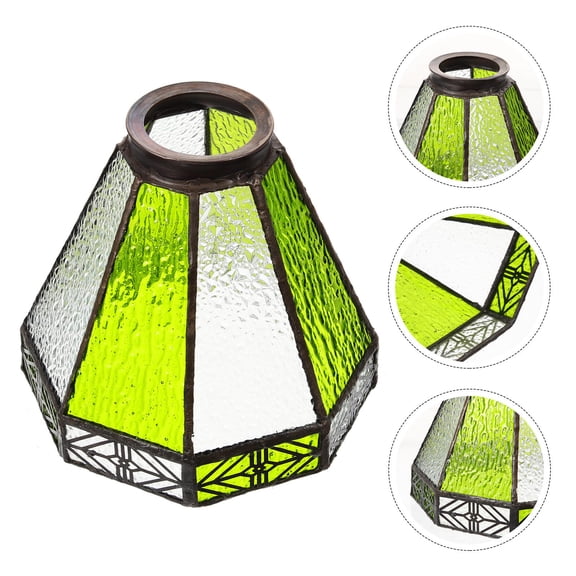 LEORX  Retro Glass Lampshade Blue Decor Ceiling Light Office Green