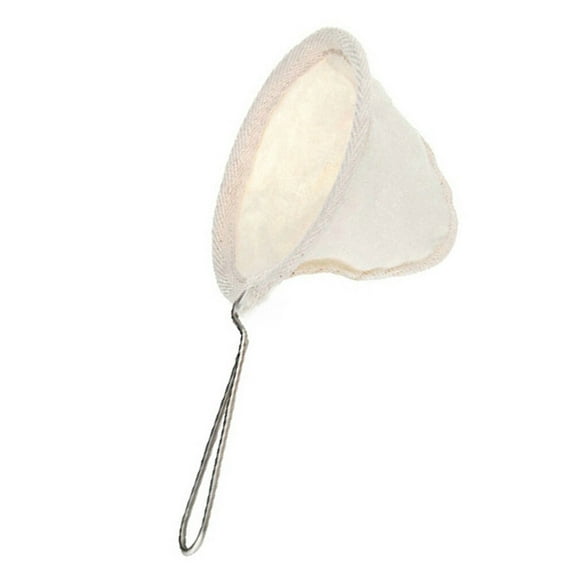 LEORX Beige Flannel Coffee Strainer with Stainless Steel Handle 1Set