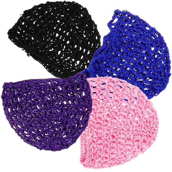 LEORX Hair Net For Women Crochet Design Assorted Color 4Pcs