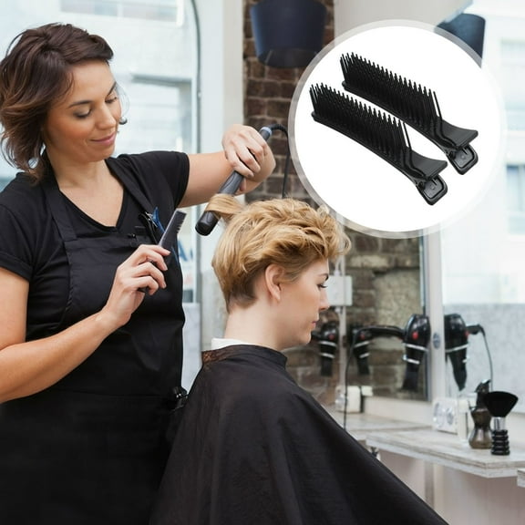 LEORX Root Lifting Clips for Curly Hair Volume 3Pcs Styling Accessories Black Plastic 5.6X1.2X0.9in