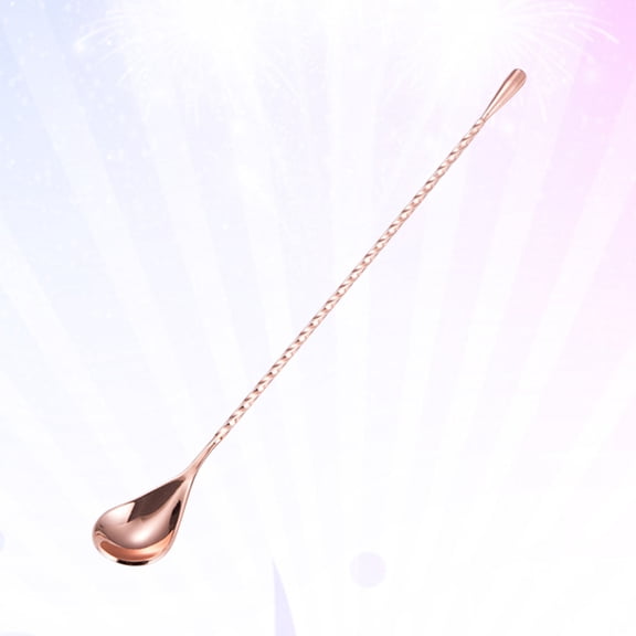 LEORX Rose Gold Long Handle Mixing Spoon Stainless Steel for Serving Desserts 1Pack