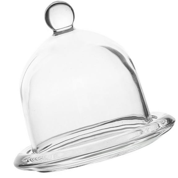 LEORX Round Covered Dustproof Glass Tray Cake Tray with .5X9.5X9CM Transparent