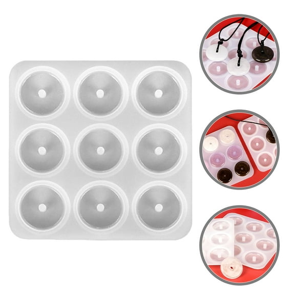 LEORX Round Pendant Silicone Mold Epoxy Silicone Casting Mold Transparent For Molding And Craft Fairs 1Pcs