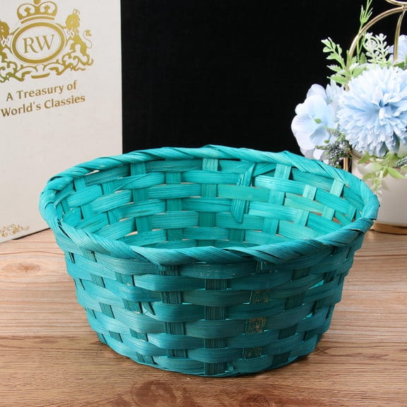 LEORX Gathering Basket Bamboo Woven Basket Storage for Easter Family 1 Pc
