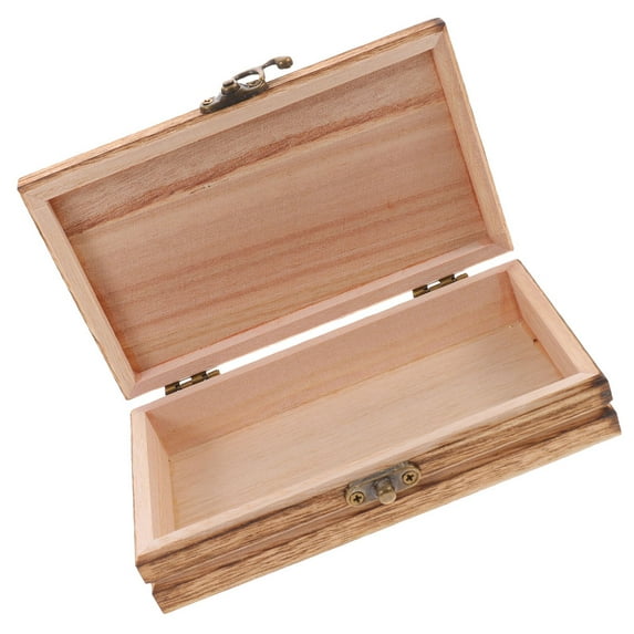 LEORX Desktop Storage Box Wood for Crafts Organizer Box with Lid 1Pcs