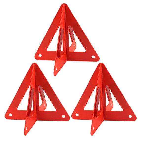 LEORX Warning Triangle Reflectors Orange PVC for Night Visibility 3Pcs