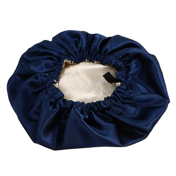 LEORX 1Pc Navy Satin Adjustable Sleep Cap Breathable Comfortable Head Adornment for Night Wear