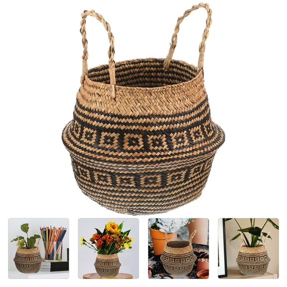 LEORX Seagrass Planter Multi Grass Woven for Versatile Home Storage 1Pcs