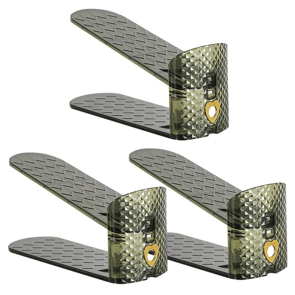 LEORX Shoe Stacker Organizer with Compact Design for Storage Green Plastic 2pcs Adjustable Size