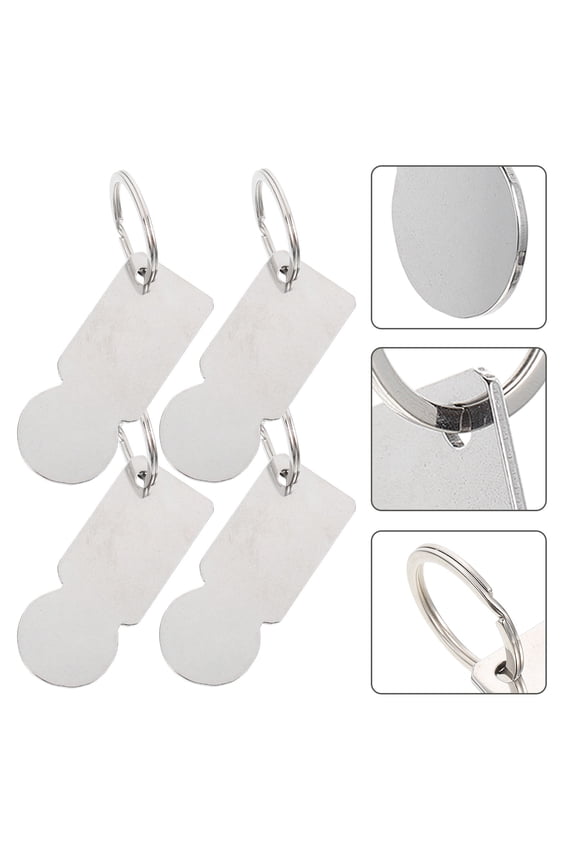 Shopping Cart Token Keychain Silver Zinc Alloy Key Storage for Daily Use