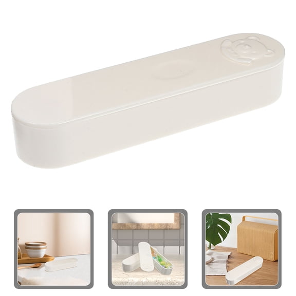 LEORX Single Layer Cotton Swab Box Cotton Swab Box White Travel Use 1Pack