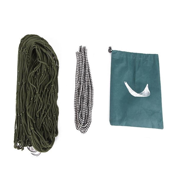 LEORX 1Pc Outdoor Green Rope Hammock Nylon Mesh Sleeping Net Bed Easy to Carry for Camping