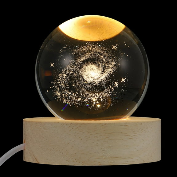 LEORX Transparent Crystal Ball for Desktop Decor and Glowing Night Light