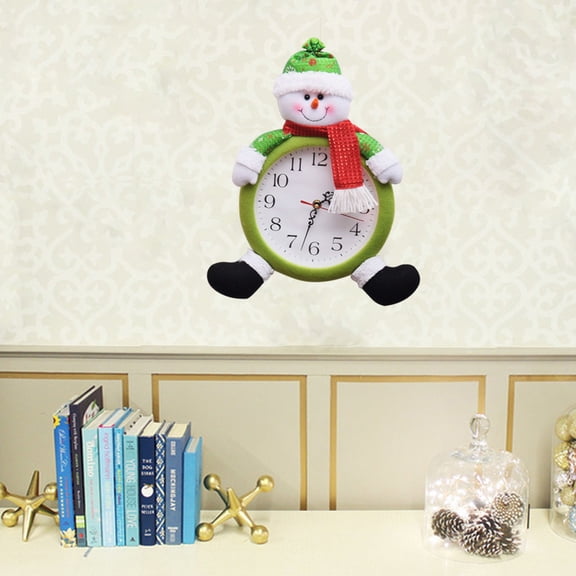 LEORX Snowing Time Clock Vintage Snowman Acrylic Timekeeping Festive Atmosphere 1Pcs