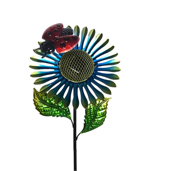 LEORX Solar Garden Light Solar Ground Plug Light Multi Plastic Outdoor Lighting Flower Shape 1Pcs