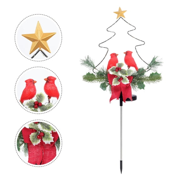 LEORX Solar Light Garden Decor 1pc Red Iron Landscape Lamp Energy Saving for Outdoors