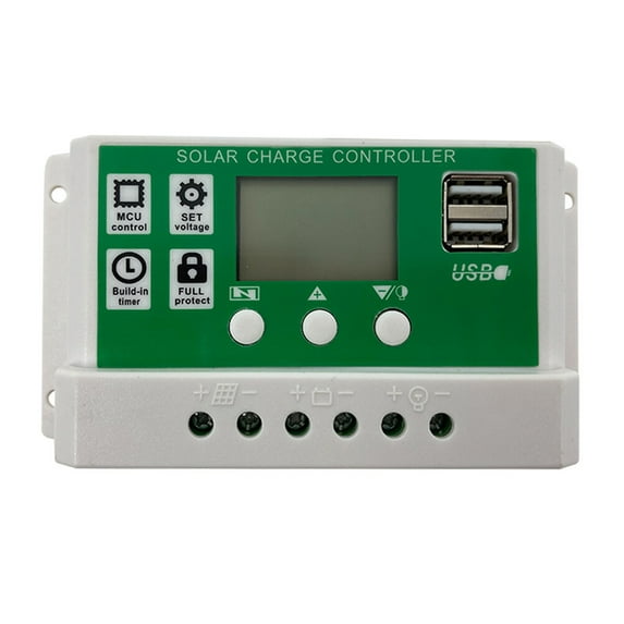 LEORX Solar Regulator Charge Controller Green 1Pack With Short Circuit Protection