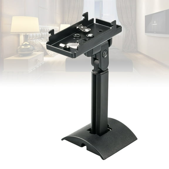LEORX Speaker Stand for Home Theater Setup with Rectangular Shape Black Metal 1Pcs