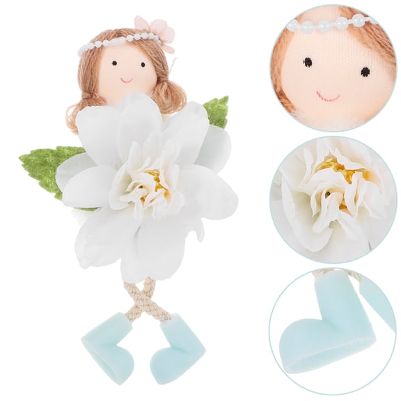 LEORX Spring Figure Flower Angel Girl Doll Pendant White 1Pack Room Hanging Ornament