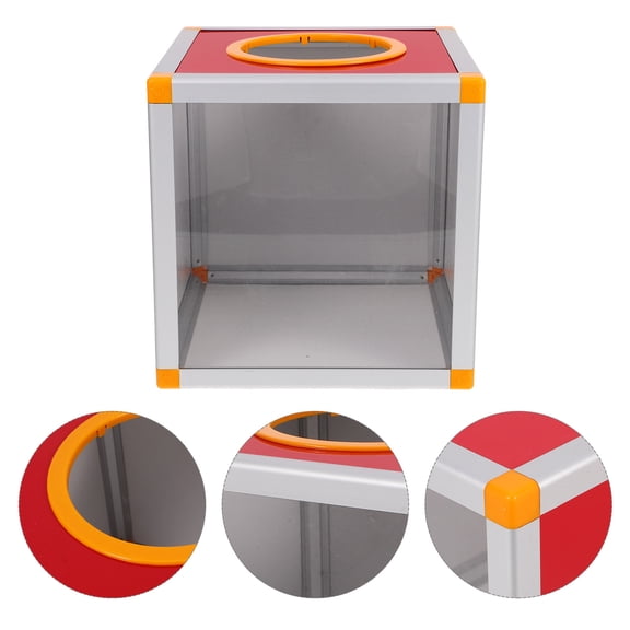LEORX Square Raffle Ball Box Card Draw Box with 8 Screws and Screwdriver 1Pcs 7.9x7.9x7.9in