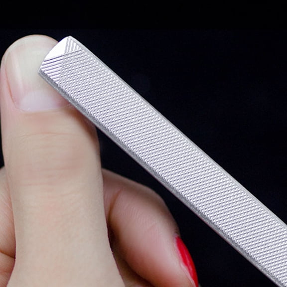 LEORX Stainless Steel Nail File and Buffer for Nail Art Strong Durable Professional Manicure Tools 18cm White